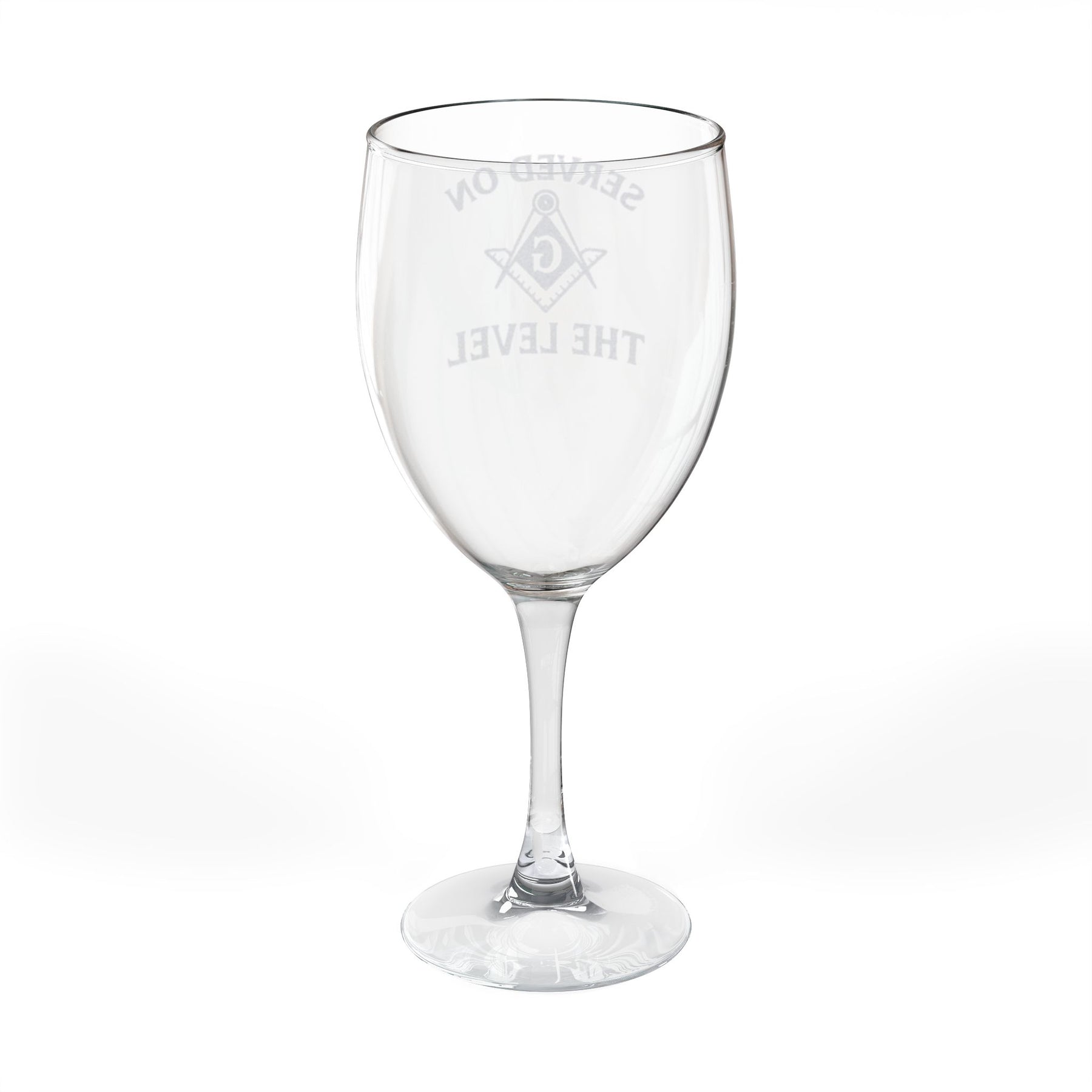 Master Mason Blue Lodge Wine Glass - Served On The Level Square & Compass G - Bricks Masons