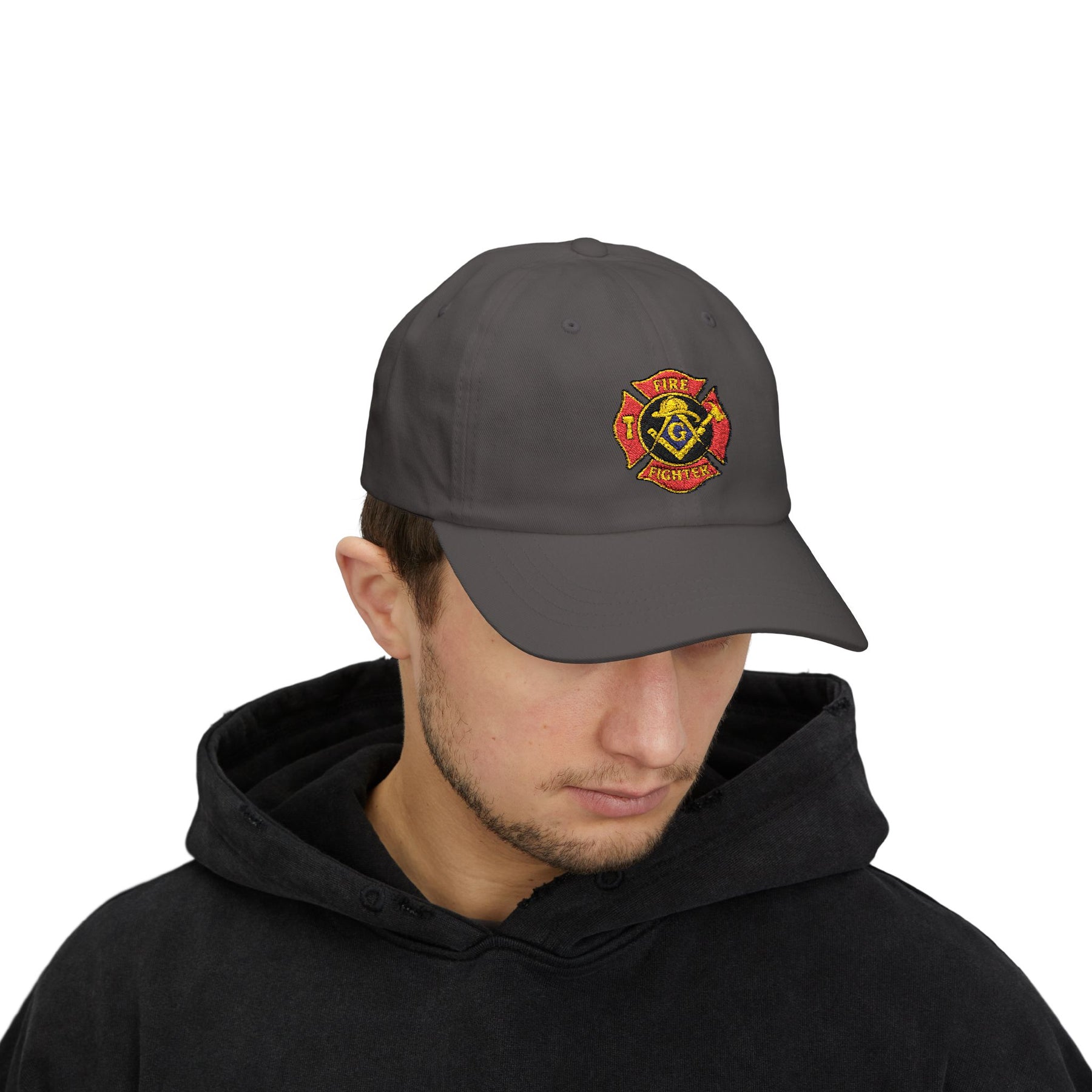 Master Mason Blue Lodge Baseball Cap - Embroidered Firefighter Mason Dad Cap - Bricks Masons