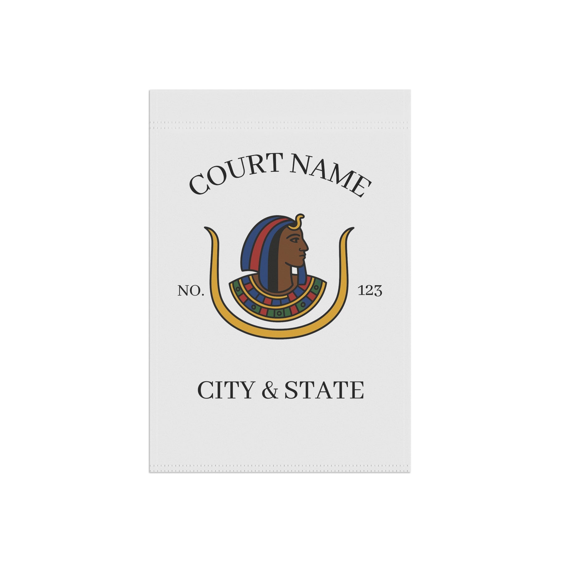 DOI Yard Flag - White Poly Poplin With Personalization - Bricks Masons