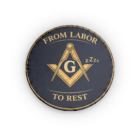 Master Mason Blue Lodge Pillow - Square & Compass G From Labor To Rest - Bricks Masons
