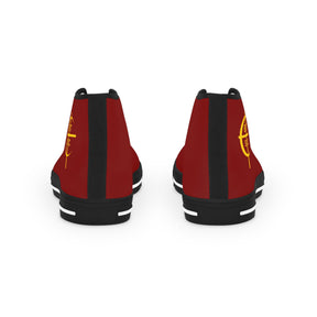 Council of Crusaders Sneaker - High Top Black & White Sole Maroon Canvas - Bricks Masons