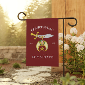Shriners Yard Flag - Maroon Personalized Poly Poplin - Bricks Masons