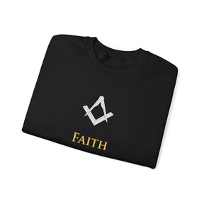 Master Mason Blue Lodge Sweatshirt - Faith Hope & Charity with Square & Compasses
