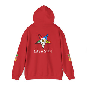 OES Hoodie - Colorful Eastern Star & Initials with Personalization - Bricks Masons