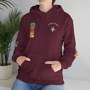 OES Hoodie - Colorful Eastern Star & Initials with Personalization - Bricks Masons