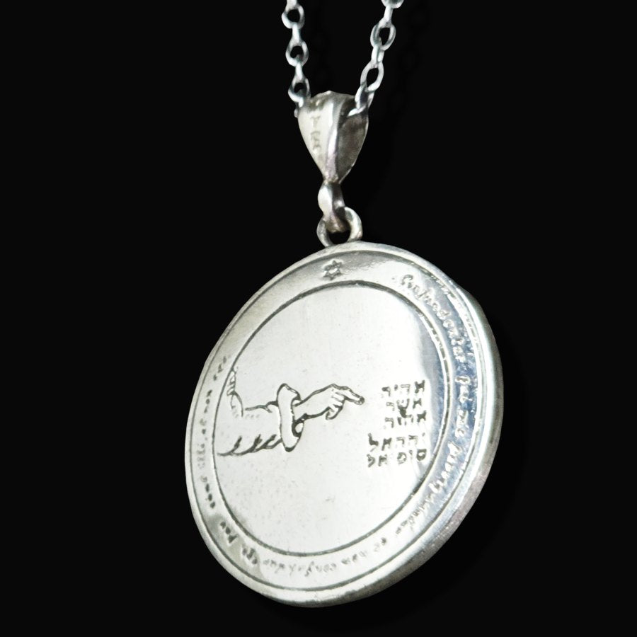 Wiccan Pendant Fourth Pentacle consecrated to the Moon in Silver 3 Cm 8 Gr 44 Seals of Solomon Art 1722 - Bricks Masons