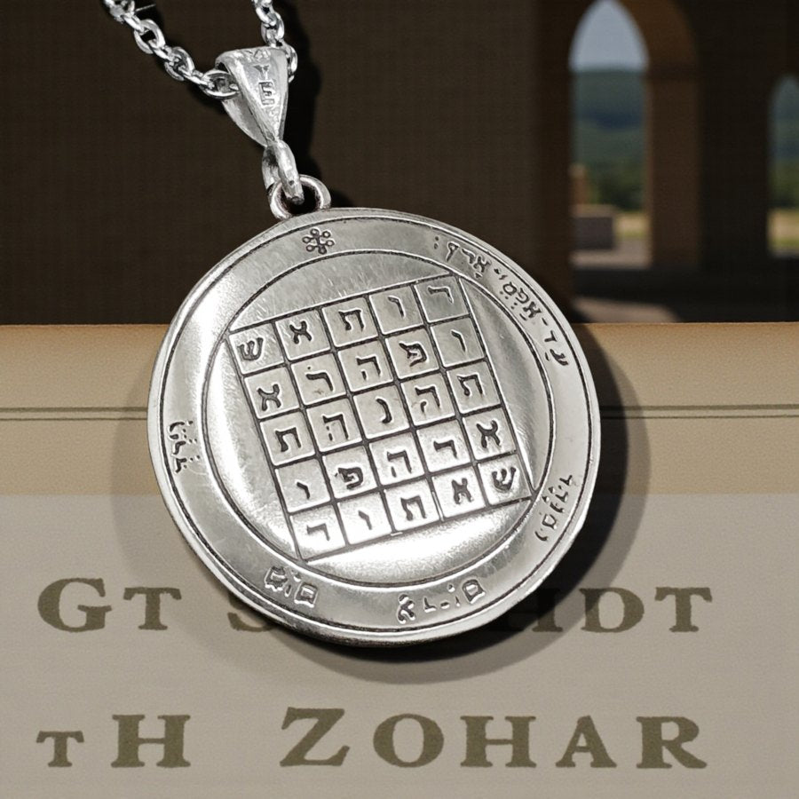 Wiccan Pendant Second Pentacle consecrated to Saturn Silver 3 Cm 8 Gr 44 Seals of Solomon Art 1723 - Bricks Masons