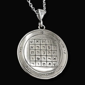 Wiccan Pendant Second Pentacle consecrated to Saturn Silver 3 Cm 8 Gr 44 Seals of Solomon Art 1723 - Bricks Masons