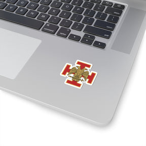 33rd Degree Scottish Rite Sticker Decal - Kiss-Cut Red & Gold Eagle - Bricks Masons