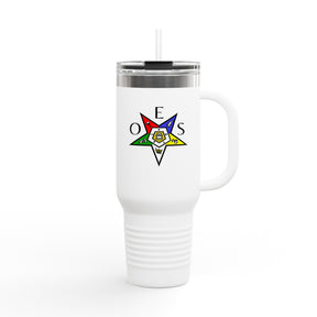 OES Ringneck Tumbler - White 40oz Stainless Steel & Insulated - Bricks Masons