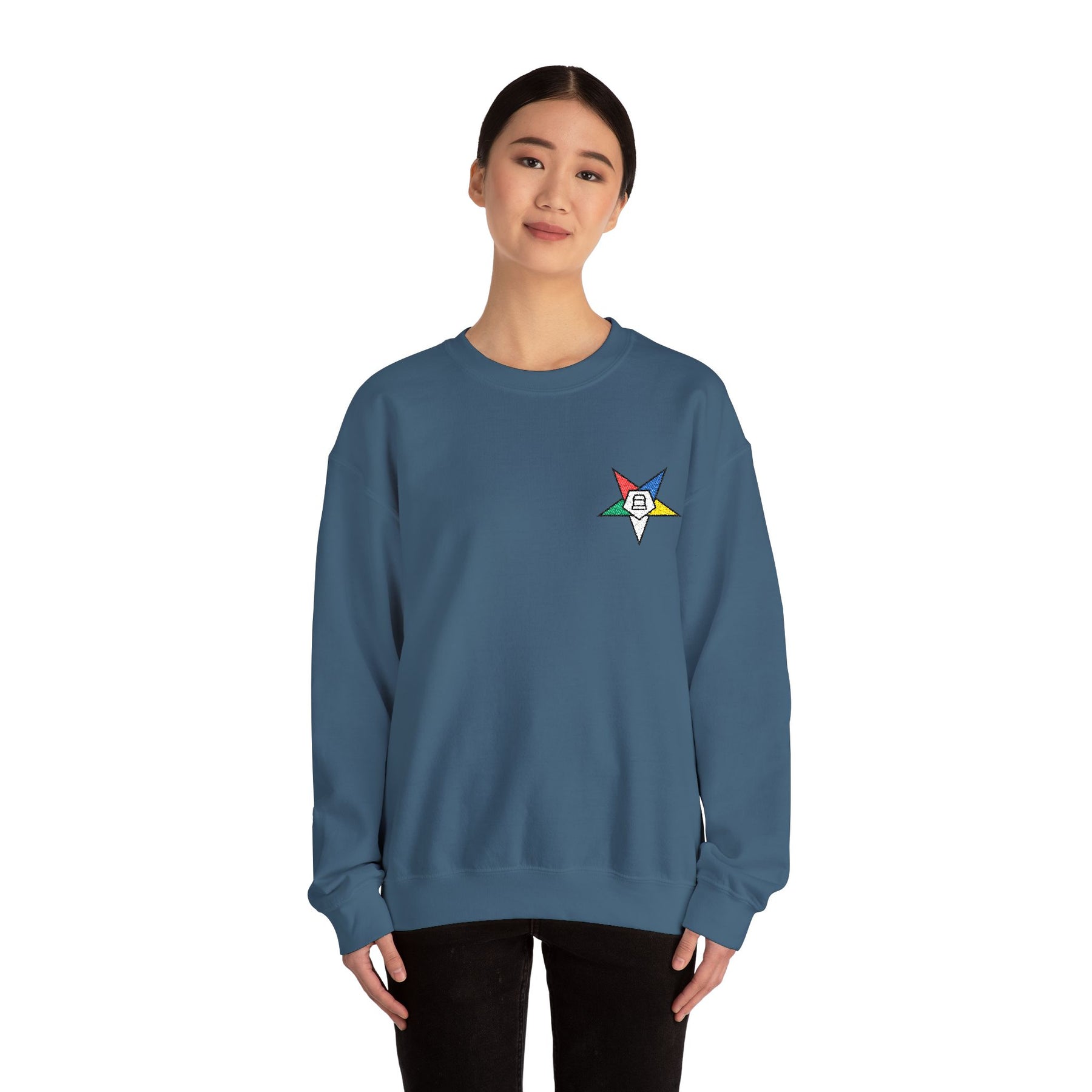 OES Sweatshirt - Crewneck Embroidered Emblem - Bricks Masons