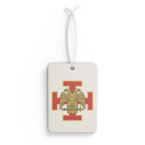 33rd Degree Scottish Rite Car Air Freshener - Red Cross with Double Headed Eagle - Bricks Masons