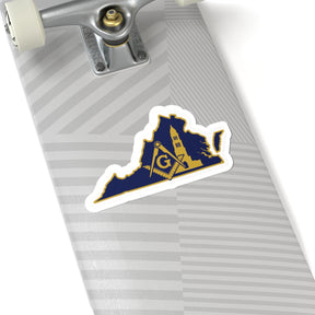 Master Mason Blue Lodge Sticker Decal - Kiss-Cut Virginia George Washington - Bricks Masons