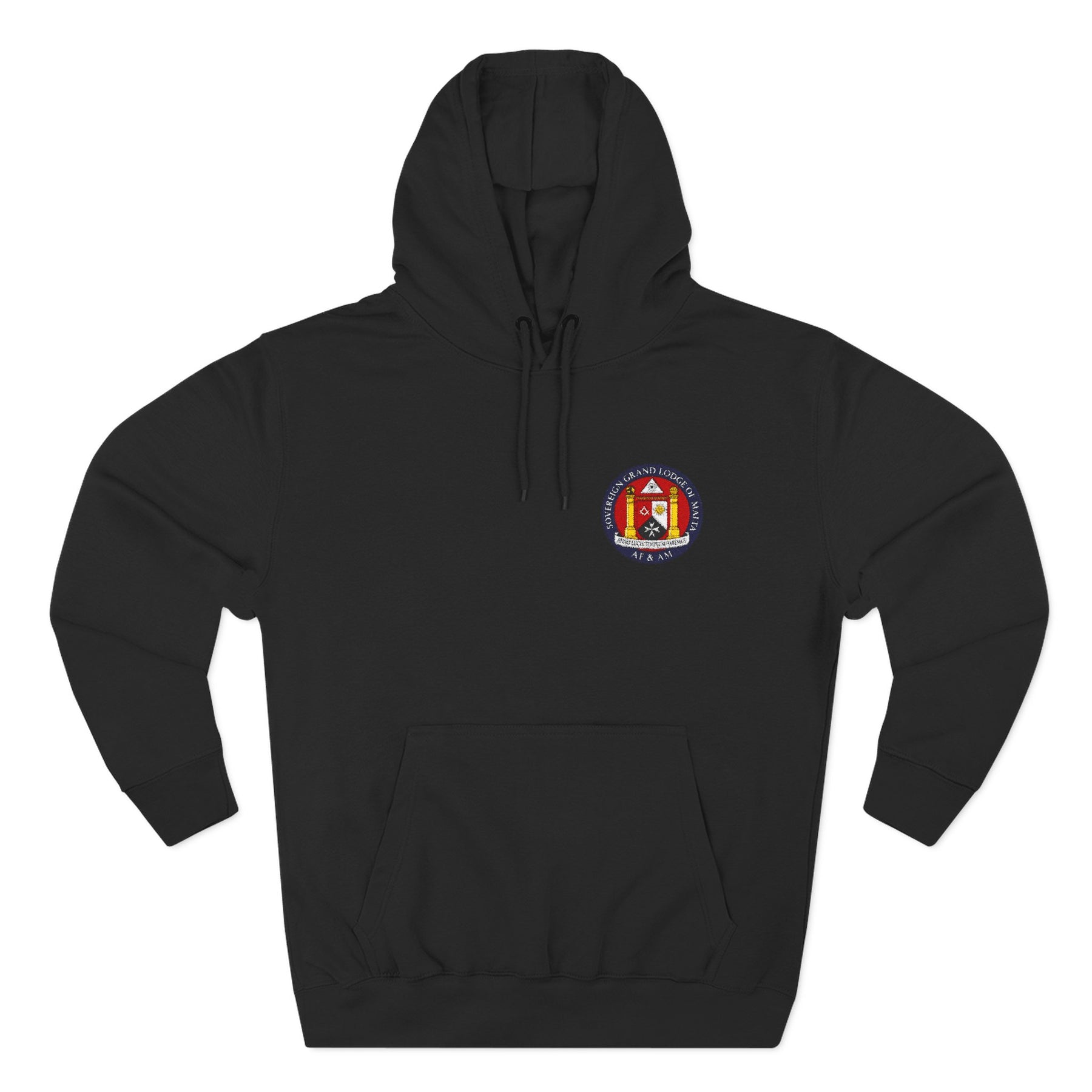 Malta Jurisdiction Hoodie - Three-Panel Fleece Stitched Front Design - Bricks Masons