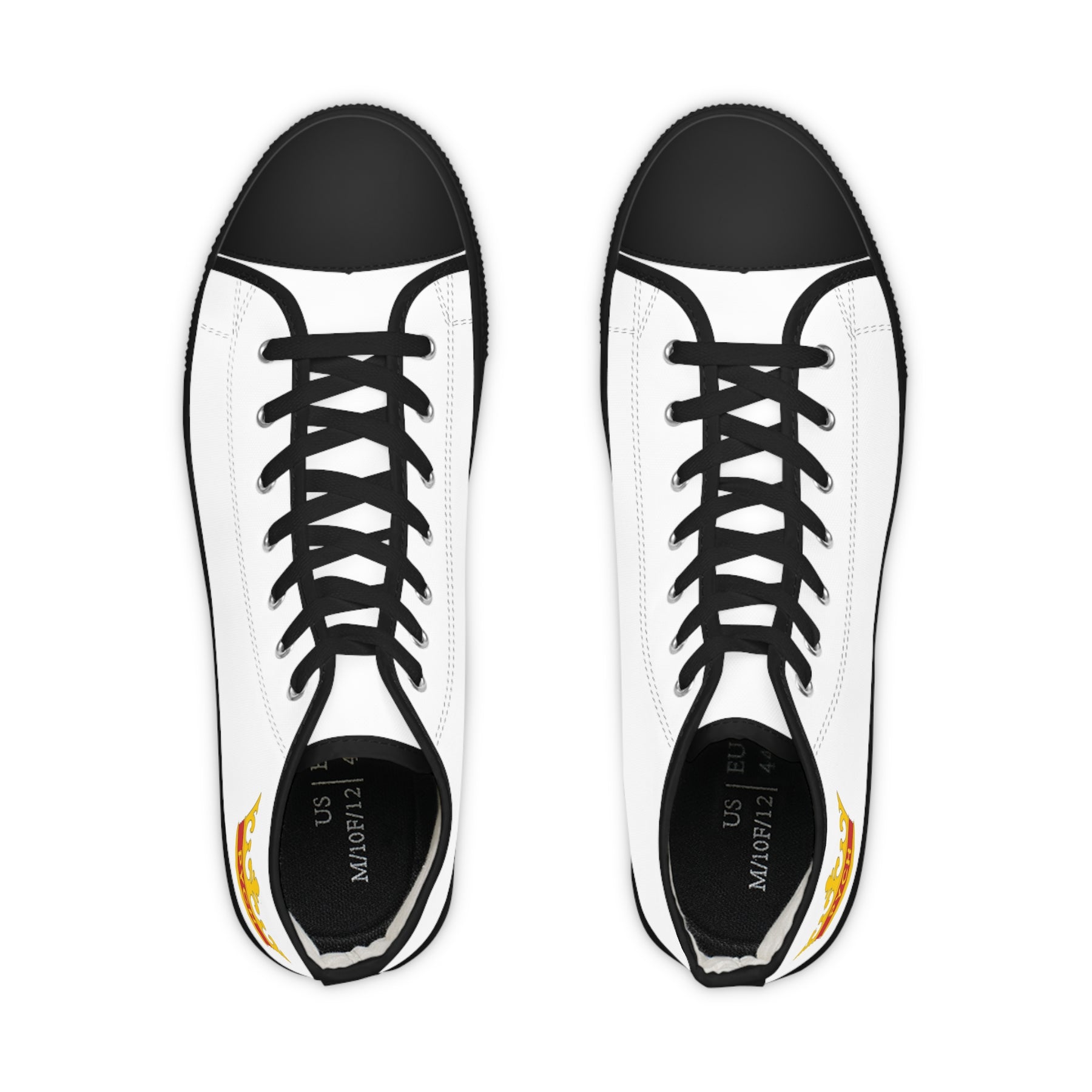 PYCH Sneaker - High Top Black & White Sole White Canvas - Bricks Masons