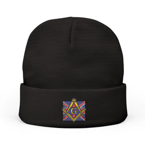 Master Mason Craft Beanie - Knit Embroidery United Kingdom Mason - Bricks Masons