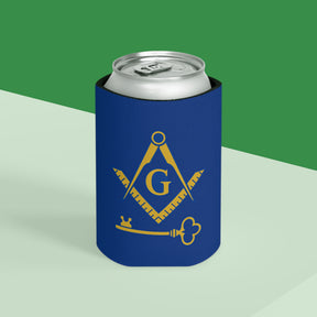 International Masons Can Cooler - Gold & Blue Square & Compass G - Bricks Masons