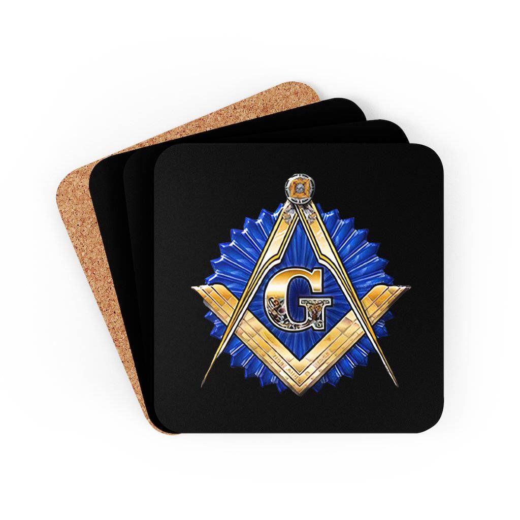 Master Mason Blue Lodge Coaster - Golden Square & Compass G