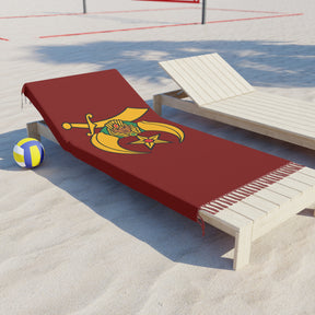 Daughters of Sphinx Towel - Maroon Polyester With Knotted Tassels - Bricks Masons