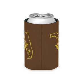 Master Mason Blue Lodge Can Cooler - Florida Mason Brown Color - Bricks Masons