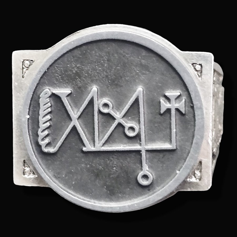 Demon Ring 41 DUKE FOCALOR 72 Demons Lesser Key of Solomon Goetia In Silver 2.2 cm x 1.8 cm 18 Gr Art 1819 - Bricks Masons