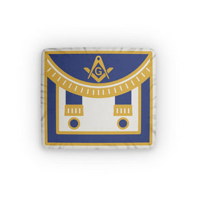 Master Mason Blue Lodge Pillow - S&C G Blue & Gold Apron Design - Bricks Masons