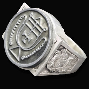 Demon Ring 49 DUKE CROCELL 72 Demons Lesser Key of Solomon Goetia In Silver 2.2 cm x 1.8 cm 18 Gr Art 1827 - Bricks Masons