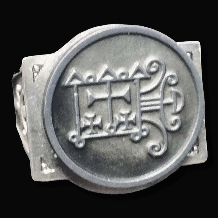 Demon Ring 55 PRINCE OROBAS 72 Demons Lesser Key of Solomon Goetia In Silver 2.2 cm x 1.8 cm 18 Gr Art 1833 - Bricks Masons