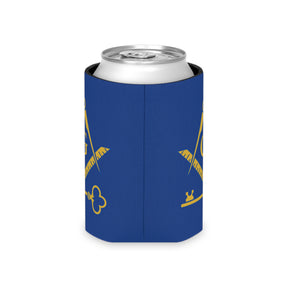 International Masons Can Cooler - Gold & Blue Square & Compass G - Bricks Masons