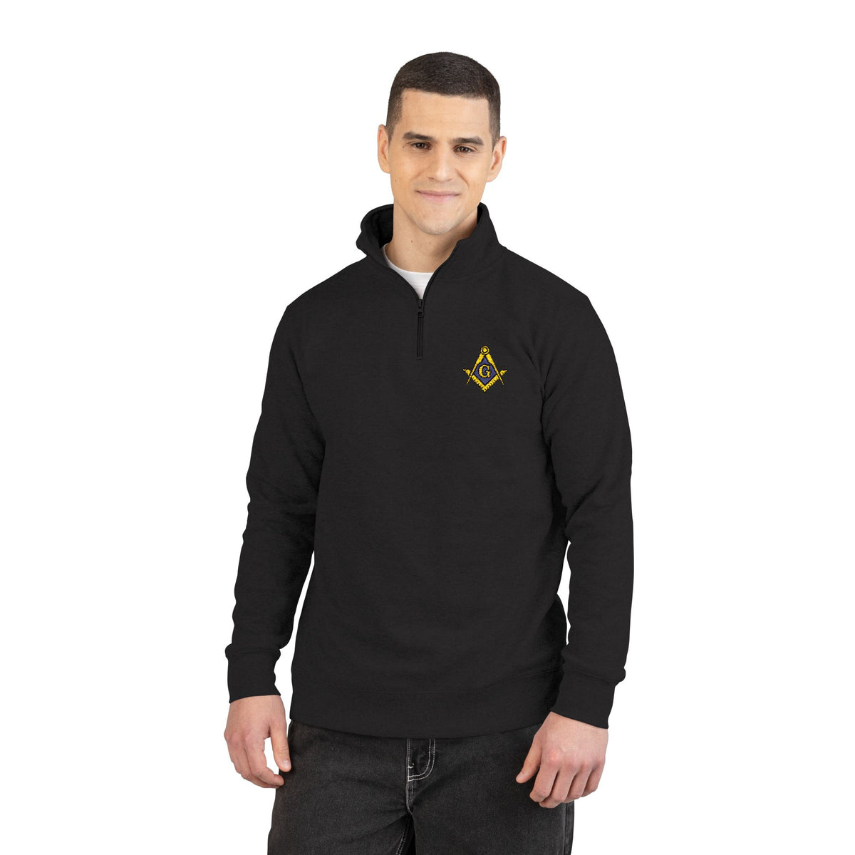 Master Mason Blue Lodge Sweatshirt - Square & Compass G Embroidery - Bricks Masons