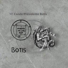 I swore Demon 17 COUNT PRESIDENT BOTIS and Secret Seal of Solomon 72 Demons Lesser Key of Solomon Goetia In Silver 3 x 2.5 cm 12 Gr Art 1876 - Bricks Masons