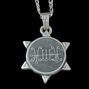Demon Pendant 19 DUKE SALLOS and Secret Seal of Solomon 72 Demons Lesser Key of Solomon Goetia In Silver 3 x 2.5 cm 12 Gr Art 1878 - Bricks Masons