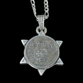 Demon Pendant 20 KING PURSON and Secret Seal of Solomon 72 Demons Lesser Key of Solomon Goetia In Silver 3 x 2.5 cm 12 Gr Art 1879 - Bricks Masons
