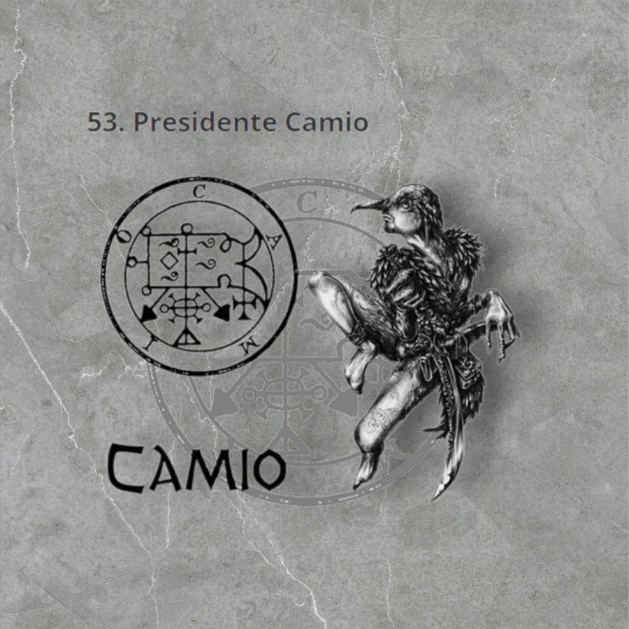 Demon Pendant 53 PRESIDENT CAMIO and Secret Seal Solomon 72 Demons Minor Key of Solomon Goetia In Silver 3 x 2.5 cm 12 Gr Art 1912 - Bricks Masons