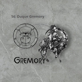Demon Pendant 56 DUKE GREMORY and Secret Seal of Solomon 72 Demons Lesser Key of Solomon Goetia In Silver 3 x 2.5 cm 12 Gr Art 1915 - Bricks Masons