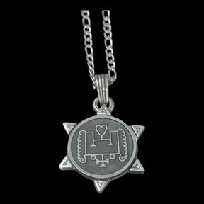 Demon Pendant 60 DUKE VAPULA and Secret Seal of Solomon 72 Demons Lesser Key of Solomon Goetia In Silver 3 x 2.5 cm 12 Gr Art 1919 - Bricks Masons