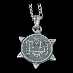 Demon Pendant 60 DUKE VAPULA and Secret Seal of Solomon 72 Demons Lesser Key of Solomon Goetia In Silver 3 x 2.5 cm 12 Gr Art 1919 - Bricks Masons