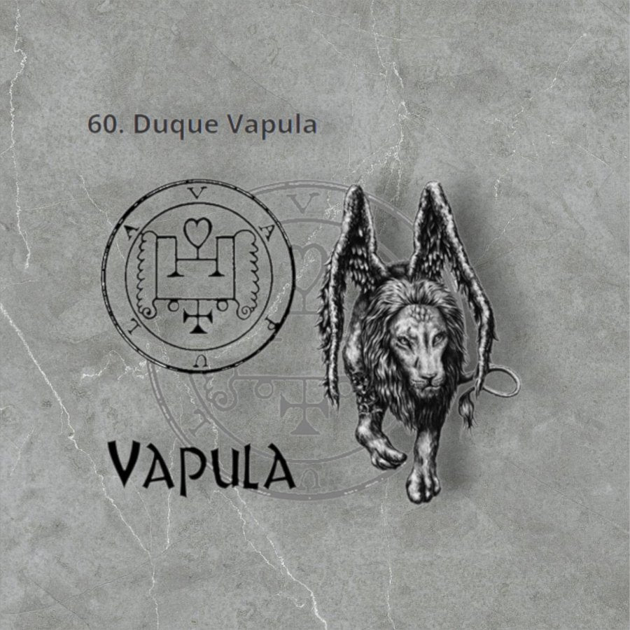 Demon Pendant 60 DUKE VAPULA and Secret Seal of Solomon 72 Demons Lesser Key of Solomon Goetia In Silver 3 x 2.5 cm 12 Gr Art 1919 - Bricks Masons
