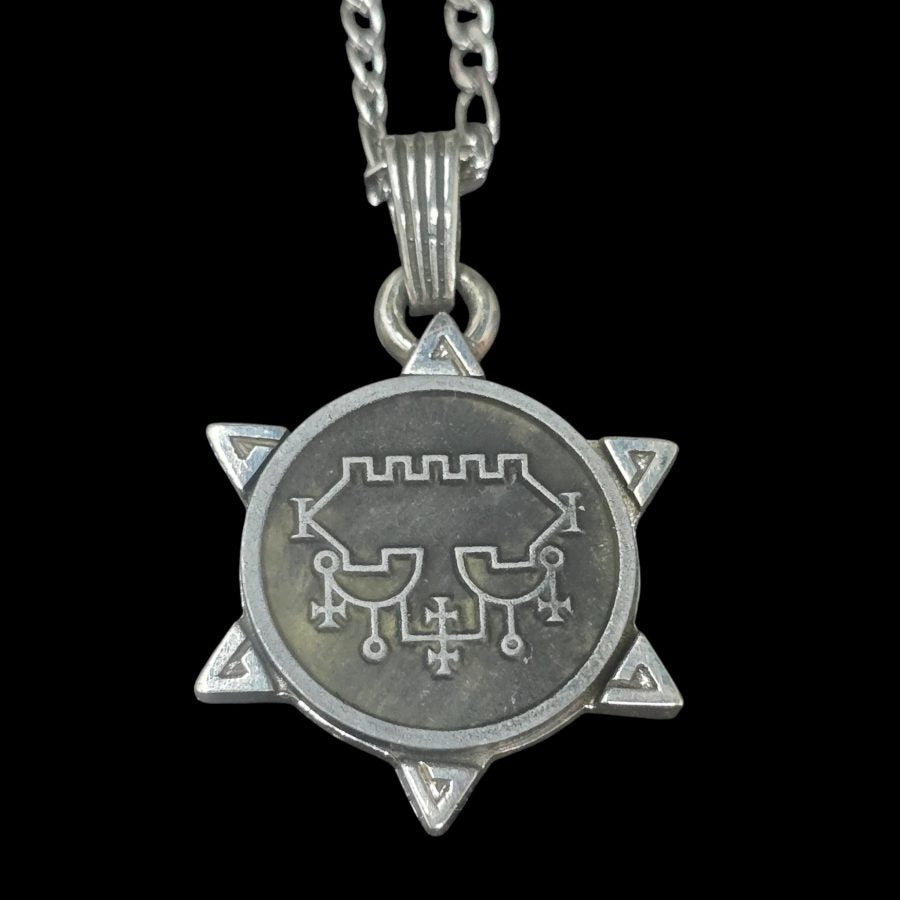 I swore Demon 68 KING BELIAL and Secret Seal of Solomon 72 Demons Lesser Key of Solomon Goetia In Silver 3 x 2.5 cm 12 Gr Art 1927 - Bricks Masons
