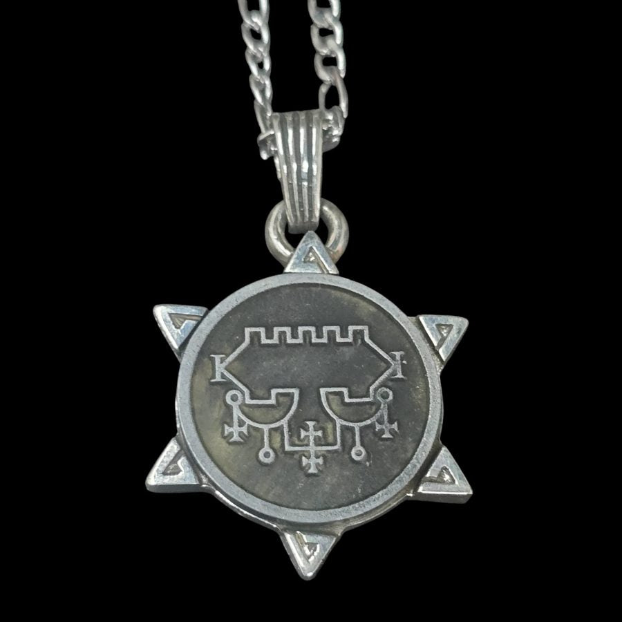 I swore Demon 68 KING BELIAL and Secret Seal of Solomon 72 Demons Lesser Key of Solomon Goetia In Silver 3 x 2.5 cm 12 Gr Art 1927 - Bricks Masons