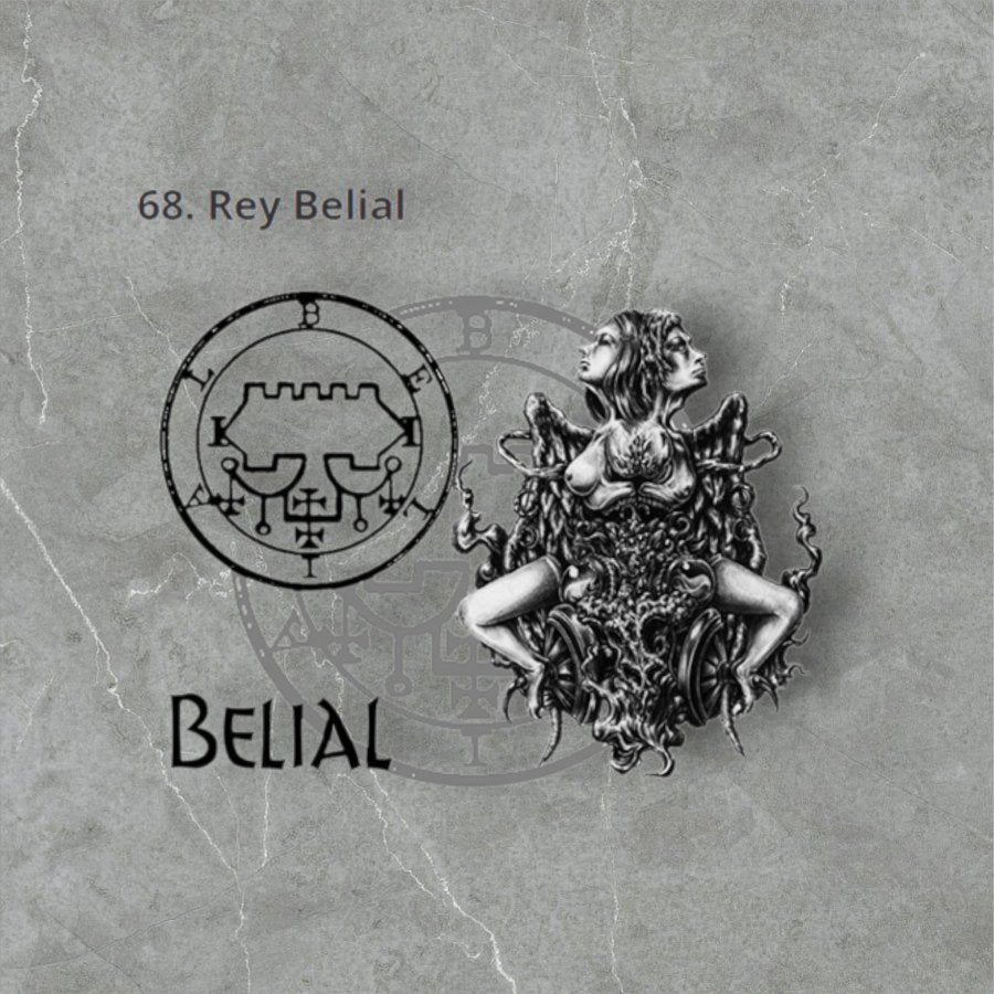 I swore Demon 68 KING BELIAL and Secret Seal of Solomon 72 Demons Lesser Key of Solomon Goetia In Silver 3 x 2.5 cm 12 Gr Art 1927 - Bricks Masons