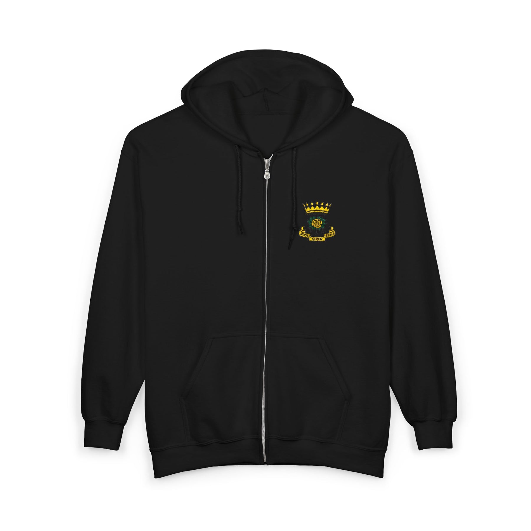 Rose of Seven Seals Hoodie - Zip Up Jacket Chest and Back Embroidery - Bricks Masons