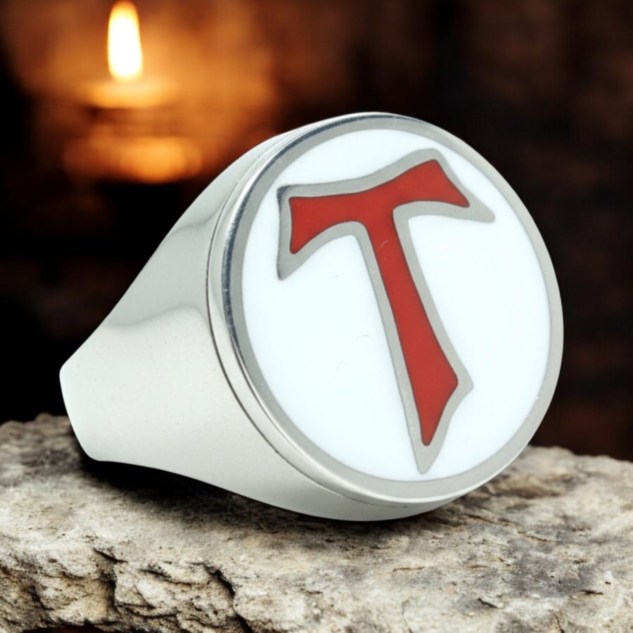 Templar Ring Tau Cross in Silver 1.8 cm 12 g Art 203 - Bricks Masons