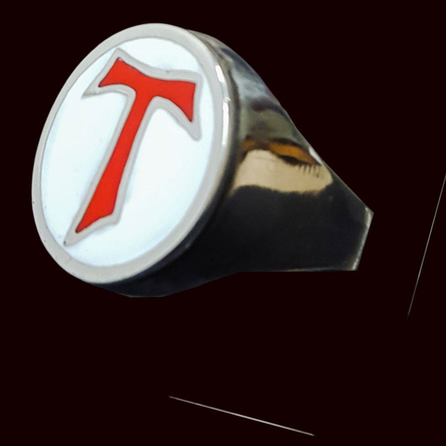 Templar Ring Tau Cross in Silver 1.8 cm 12 g Art 203 - Bricks Masons