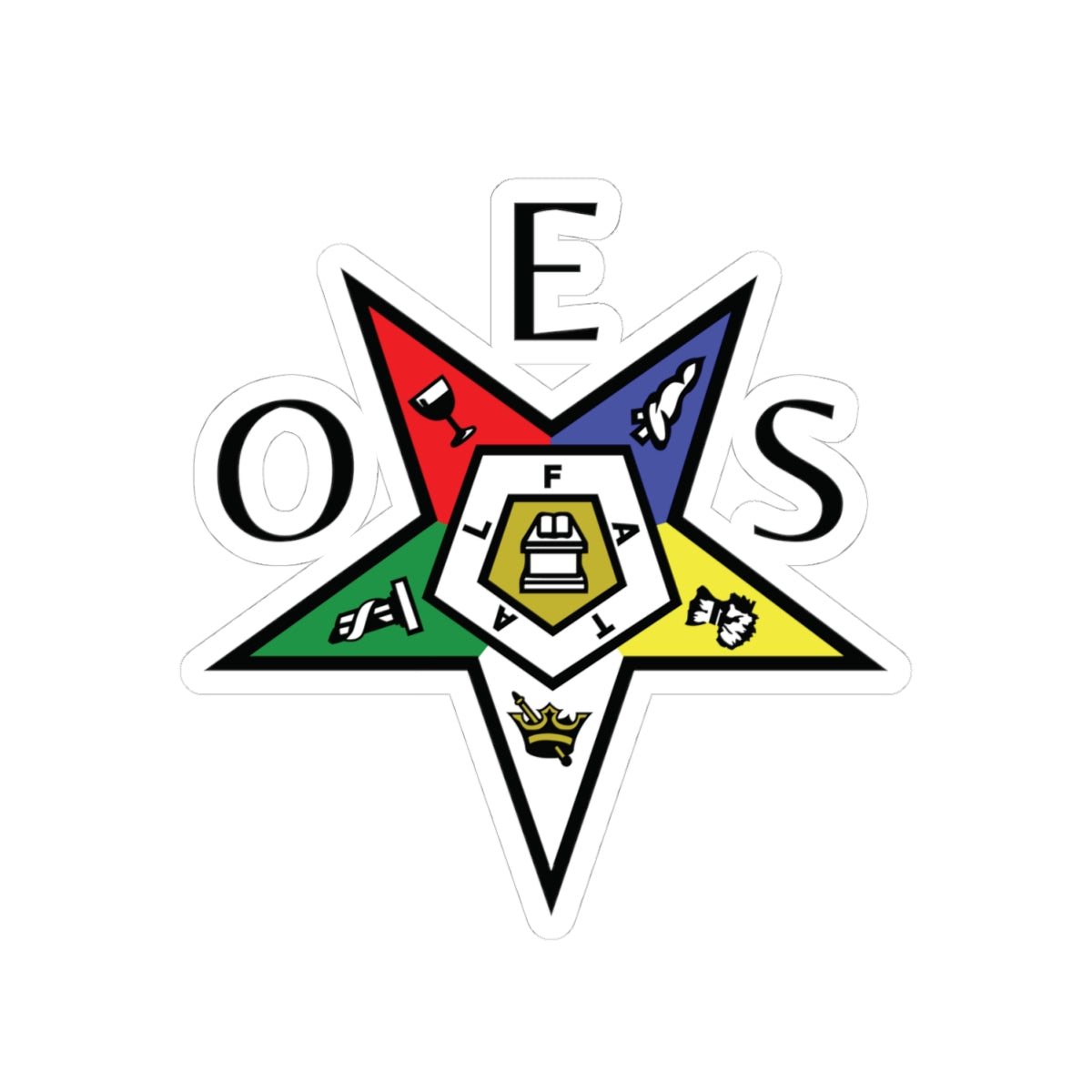 OES Sticker Decal - Kiss-Cut Colorful OES Star - Bricks Masons