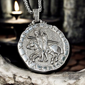 Knights Templar Pendant in Silver 3.7 cm 30 g Art 217 - Bricks Masons