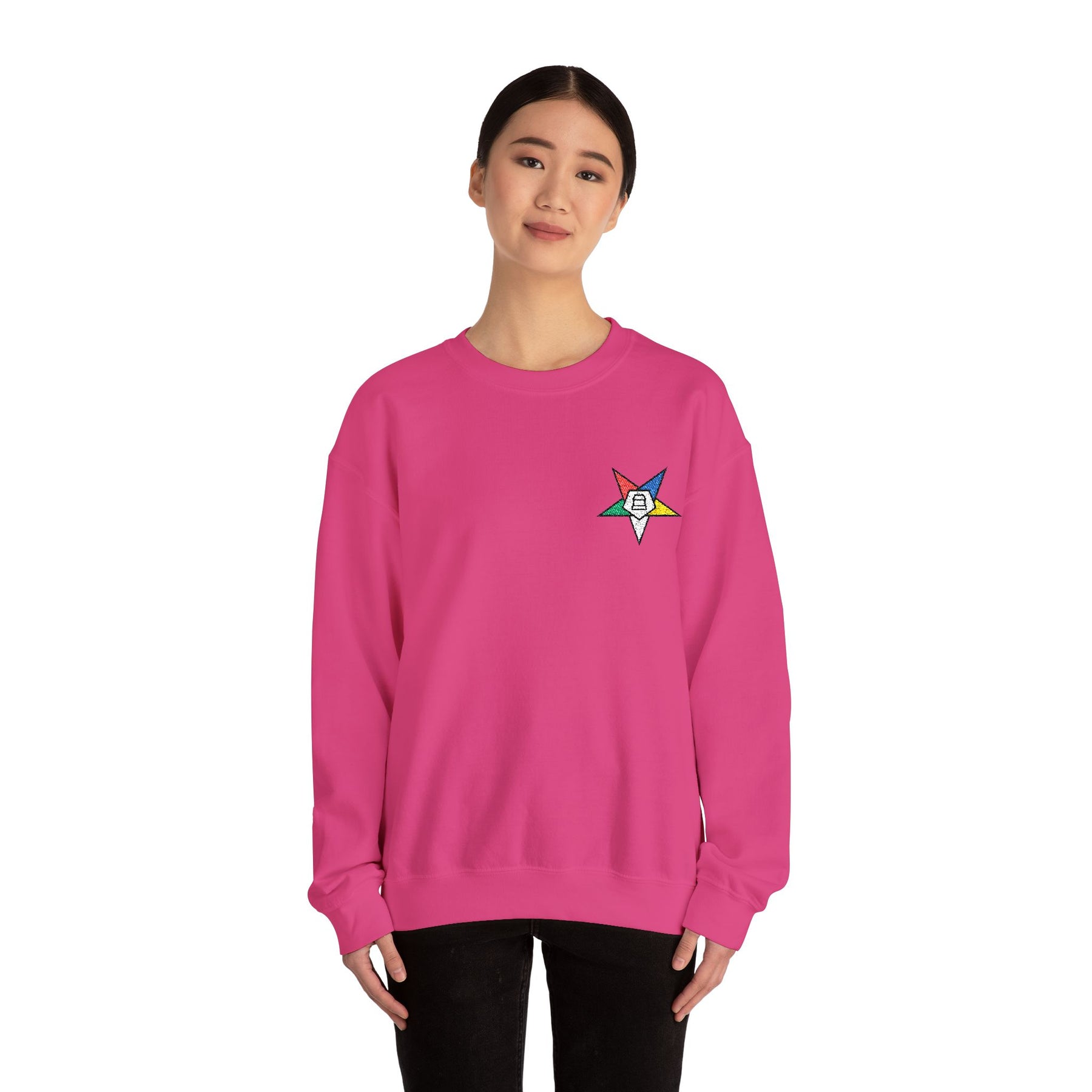 OES Sweatshirt - Crewneck Embroidered Emblem - Bricks Masons