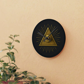 Eye of Providence Clock - All Seeing Eye Design on Acrylic - Bricks Masons