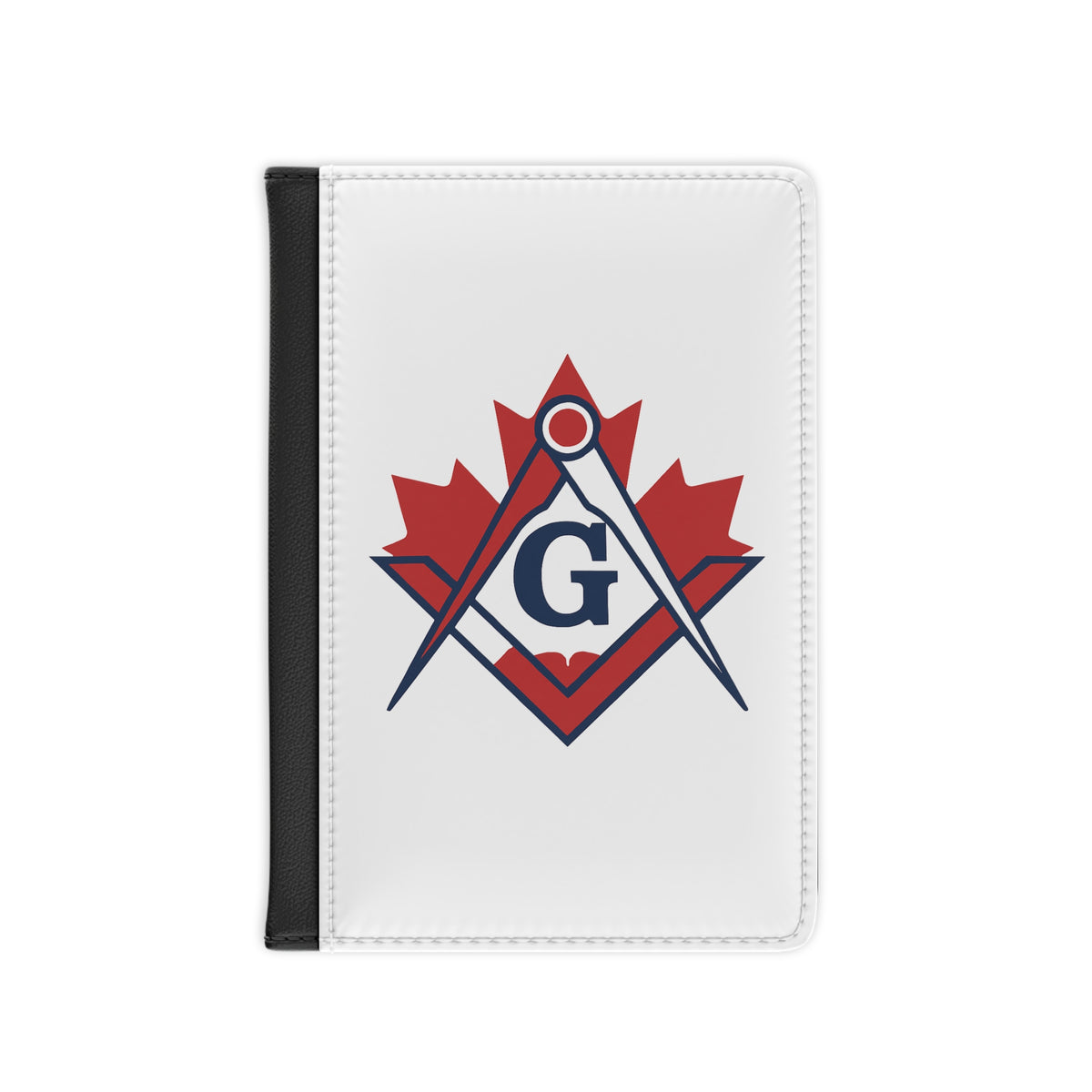 Master Mason Blue Lodge Canada Jurisdiction Passport Cover - White & Red Maple Leaf - Bricks Masons