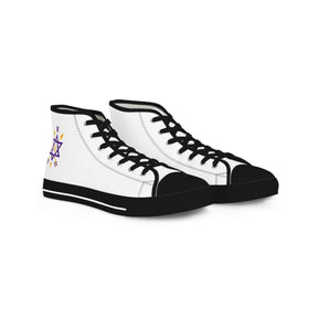 Order of the Secret Monitor Sneaker - High Top Black & White Gold & Purple Emblem - Bricks Masons